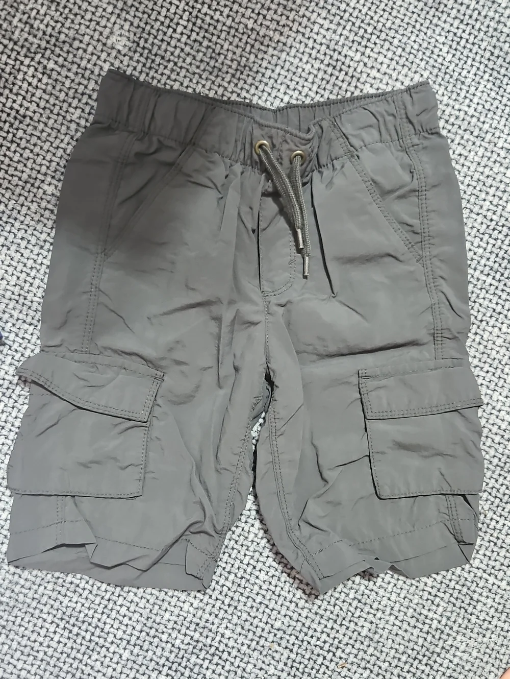 Kid's Cargo Drawstring Shorts Bundle - Gray and Navy